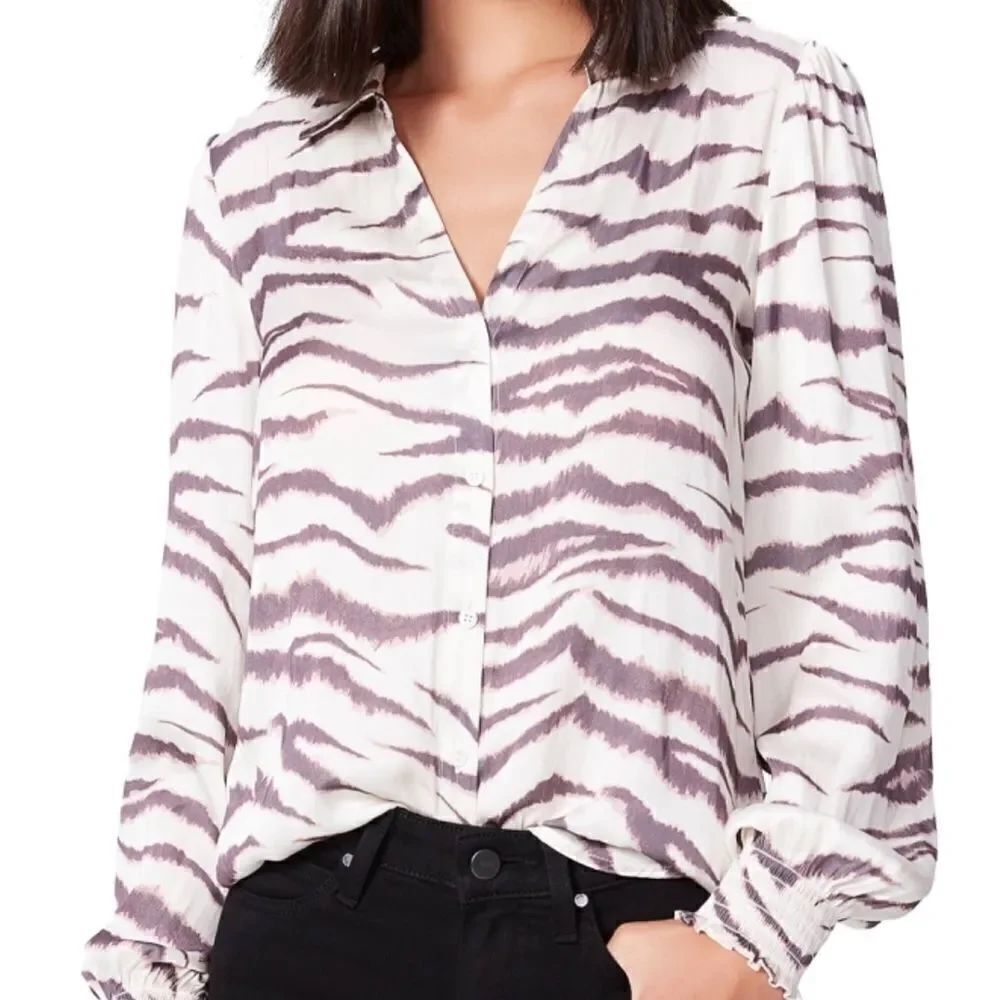 Paige tiger print button down